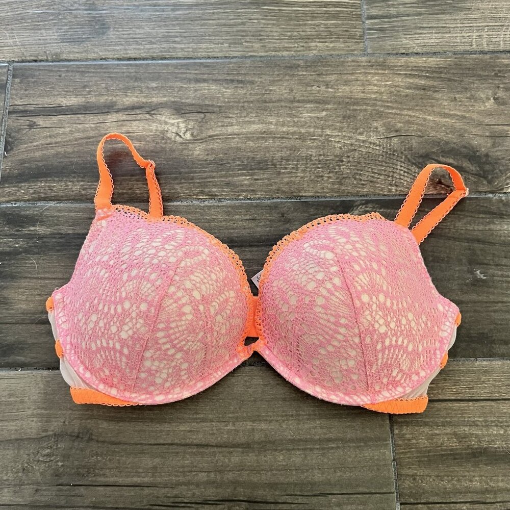 victoria secret Padded Demi 34DD orange Peach (177)